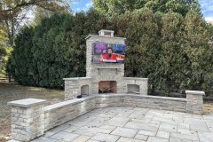 Outdoor Fireplace with Bluestone Caps