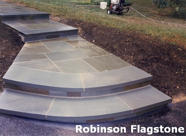 Curved Treads with Natural Cleft Risers