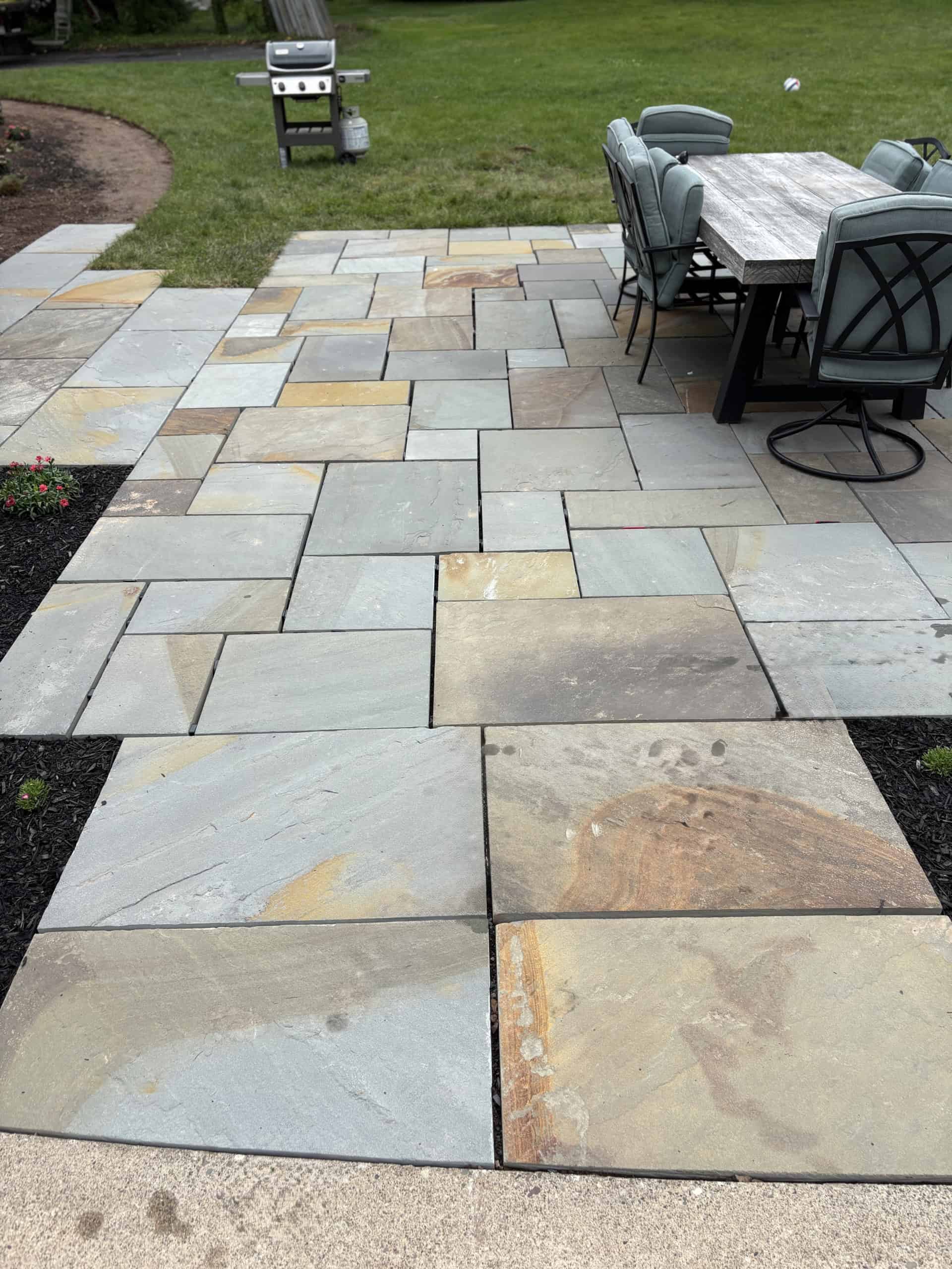 Full color range, natural cleft bluestone